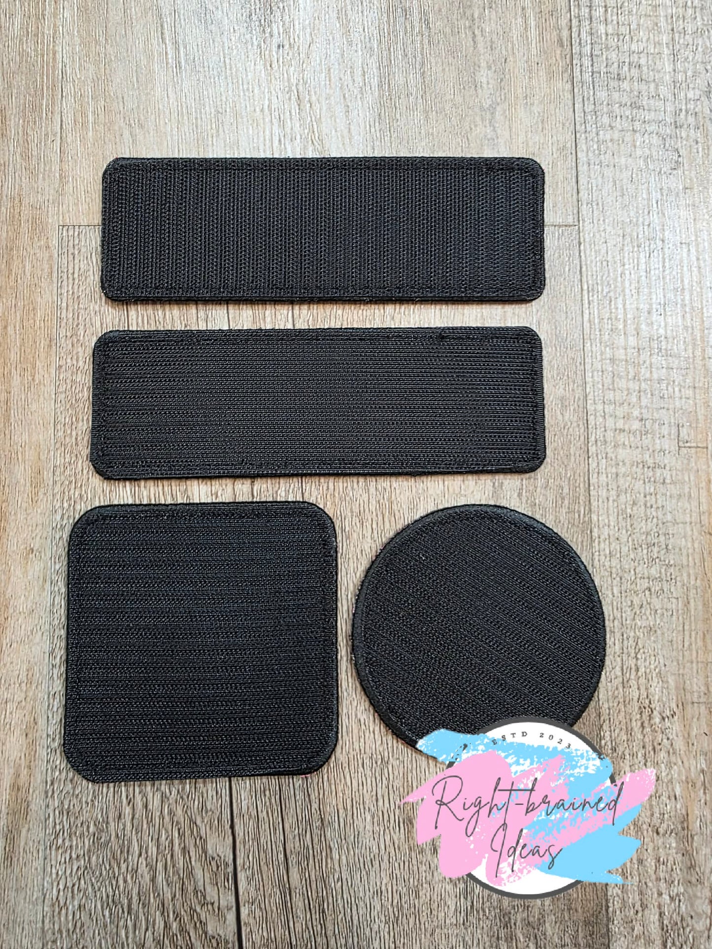 Service Dog Jumps To Alert Black And White On Hot Pink Denali Vinyl Four-piece Patch Set