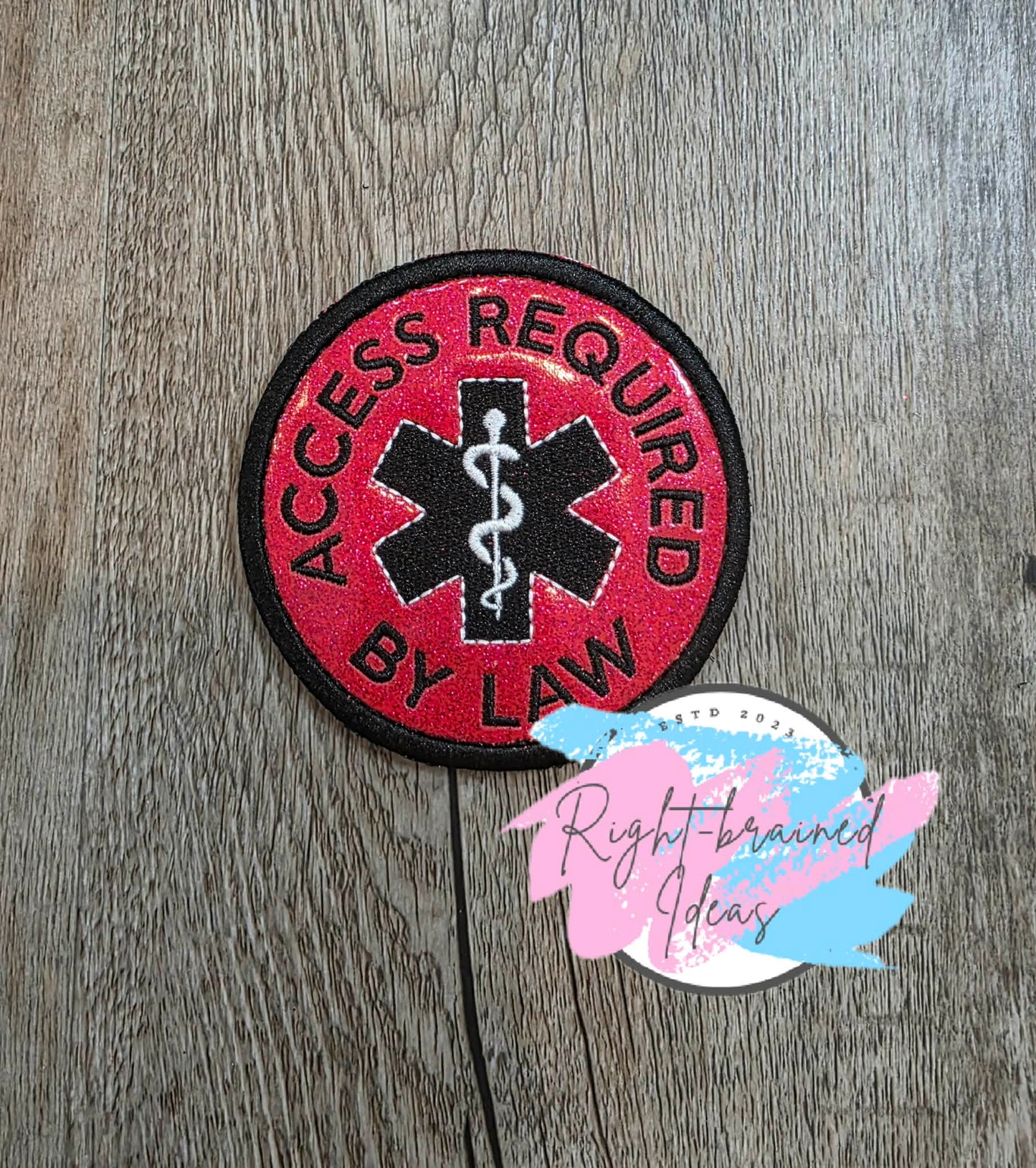 Service Dog In Training White And Black On Sparkle Red Vinyl Four-piece Patch Set