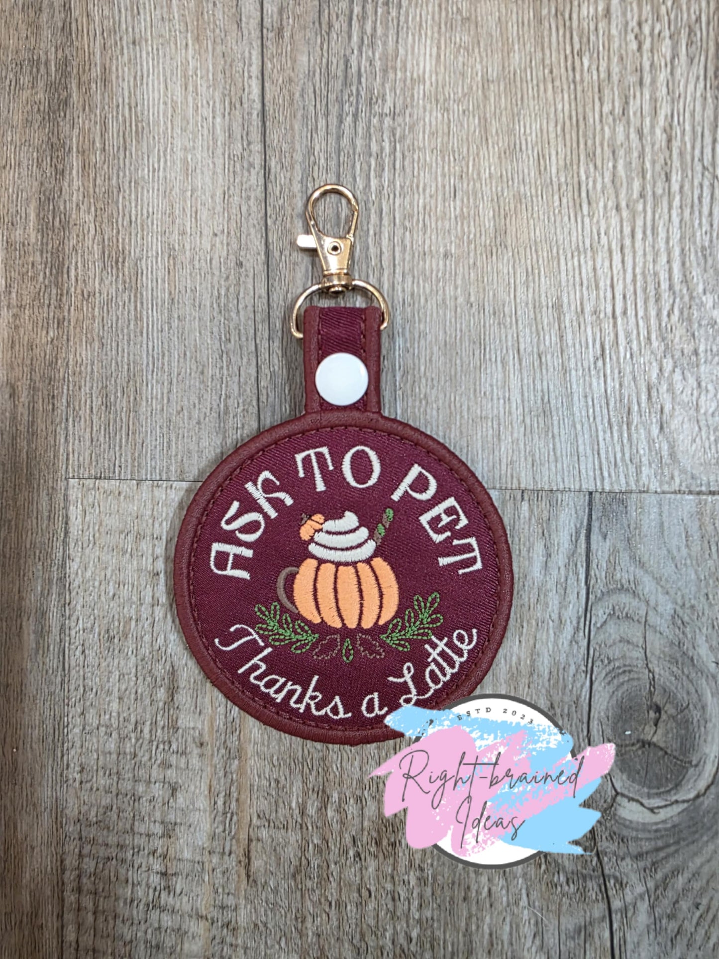 Autumn Inspired Ask To Pet Matt Fall Pallette On Maroon Lightweight High Performance Twill Patch Tab