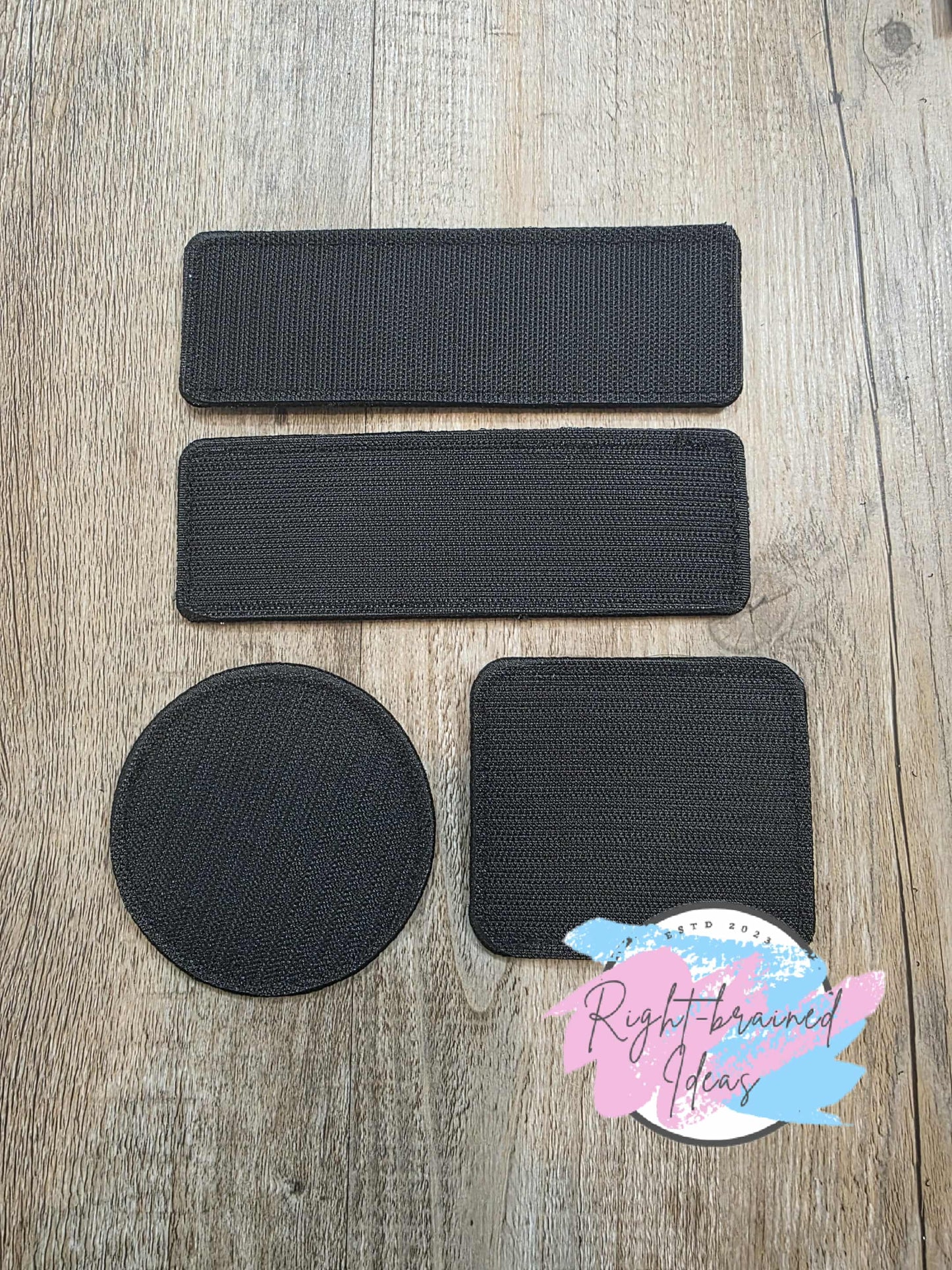 Service Dog Do Not Pet Black And White On Sparkle Sky Blue Vinyl Four-piece Patch Set