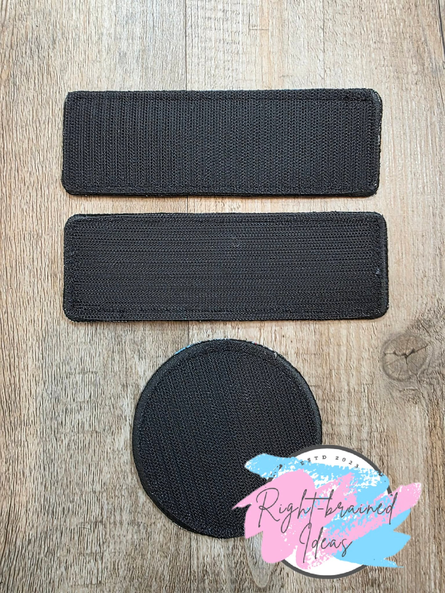 Service Dog Cutie On Duty Black And White On Sparkle Light Blue Vinyl Three-piece Patch Set
