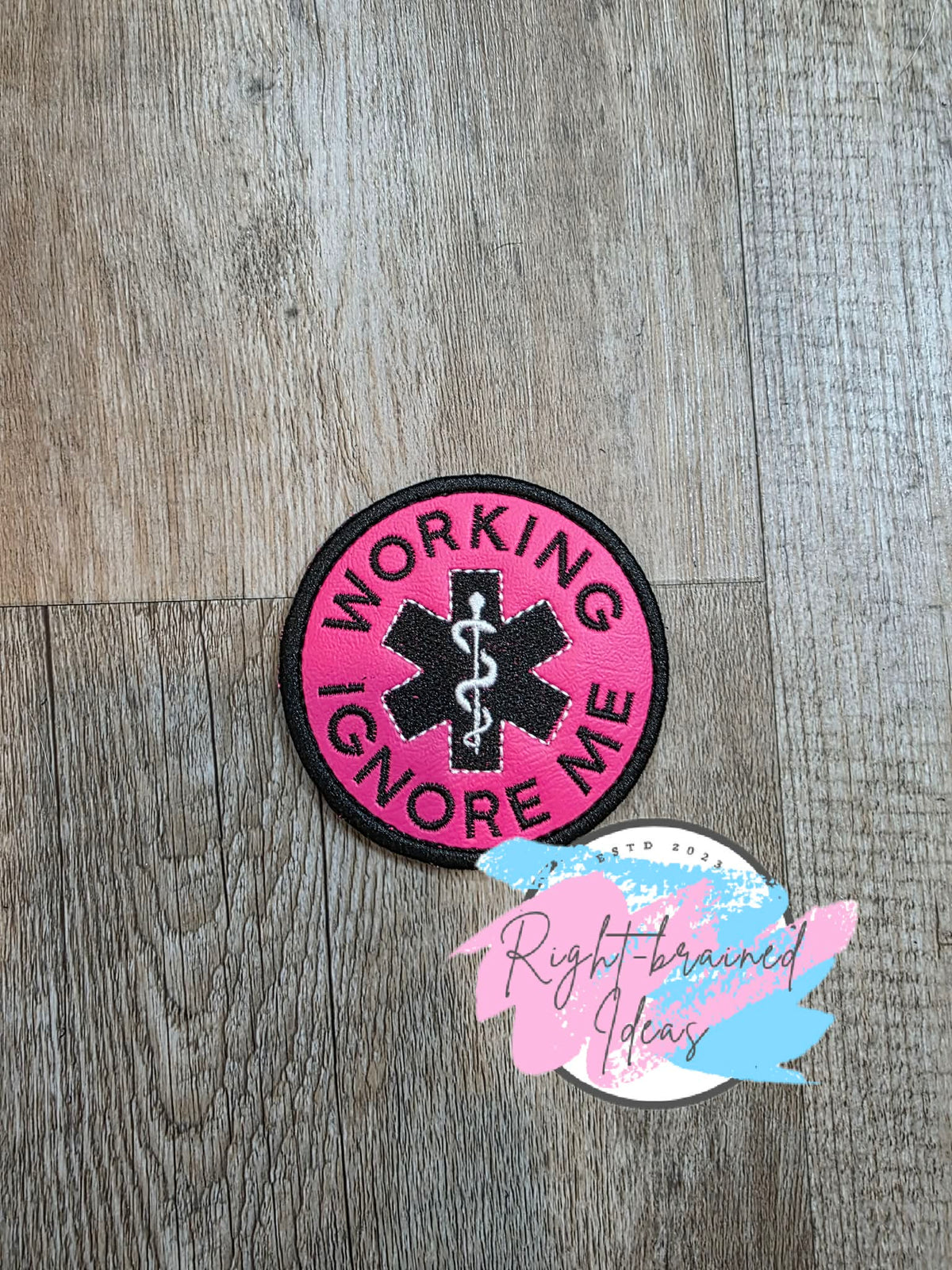Service Dog Do Not Pet Black And White On Hot Pink Denali Vinyl Four-piece Patch Set
