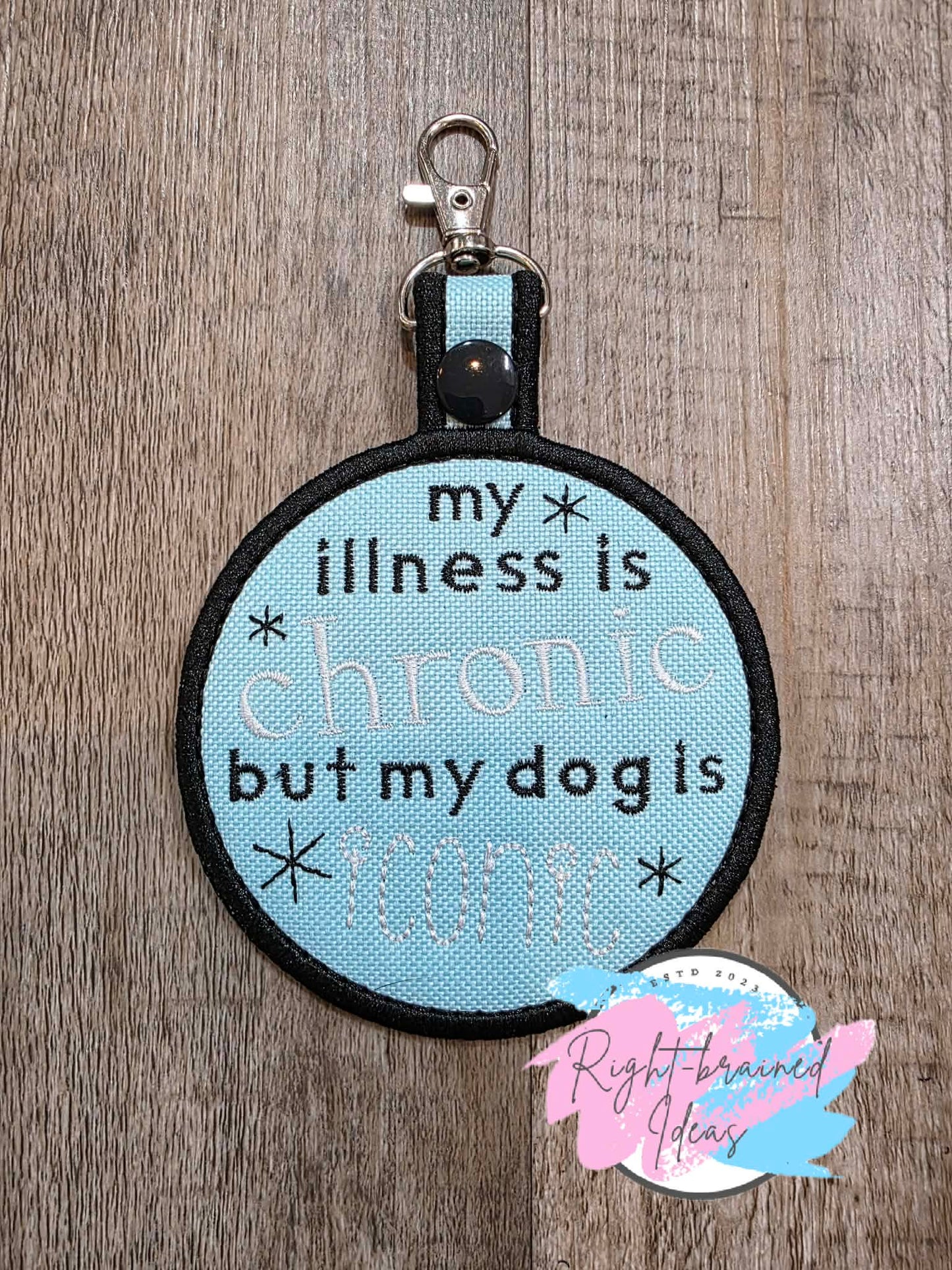 Service Dog Ignore Me Black And White On Light Blue Ottertex Canvas Four-piece Patch And Patch Tab Set