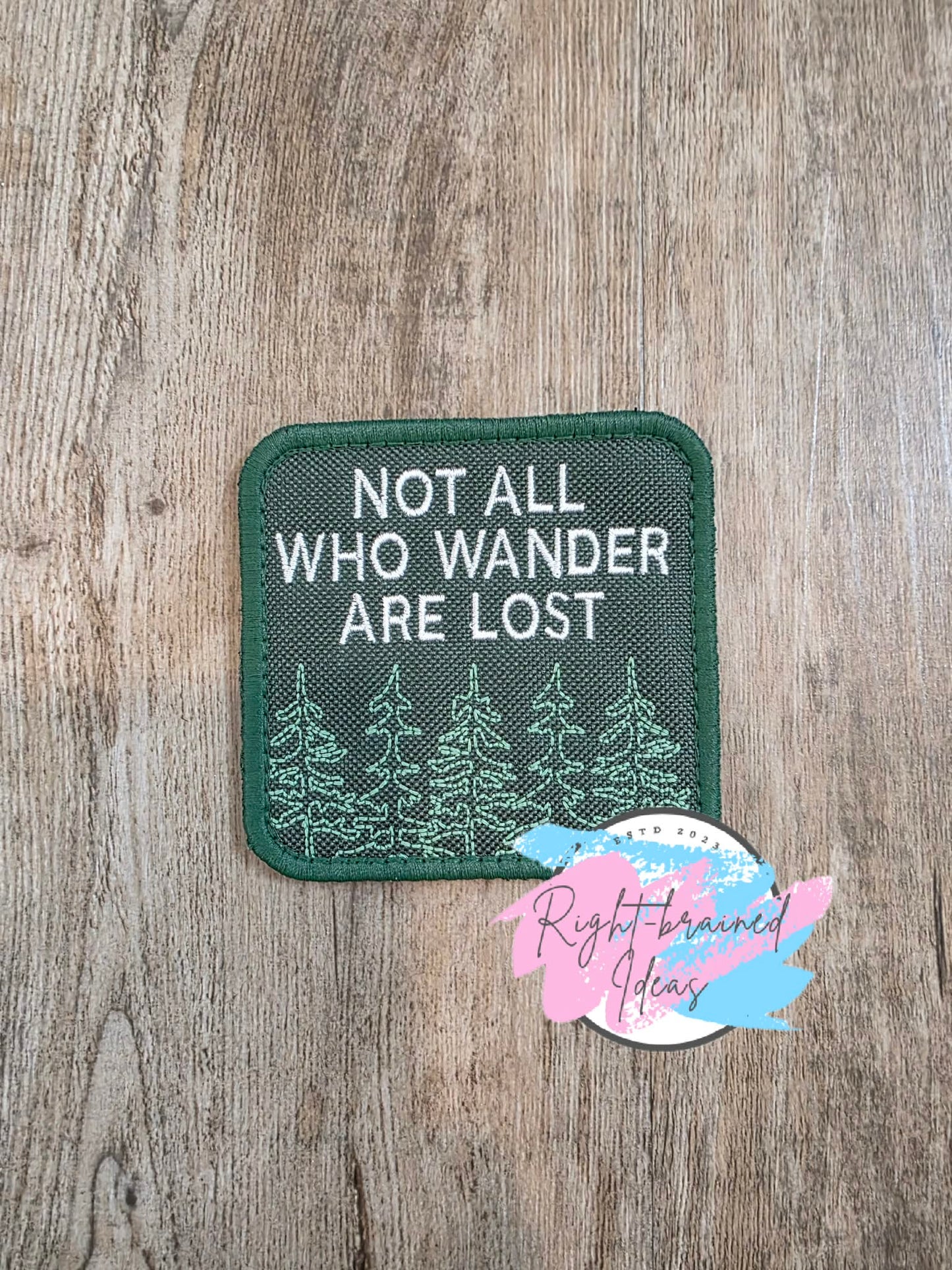 *Minor Flaw* Outdoors Inspired Service Dog In Training Forest Green, Dark Green and White On Forest Green Ottertex Canvas Four-piece Patch Set