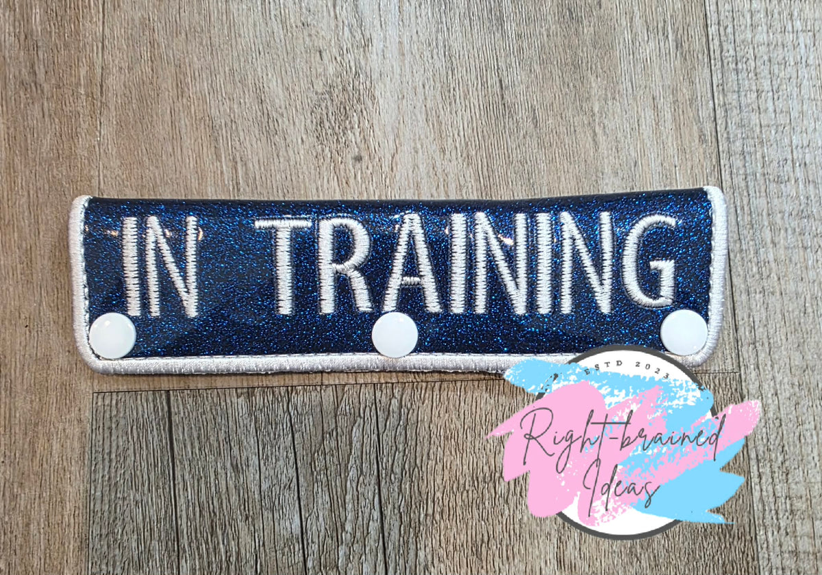 Service Dog White On Sparkle Midnight Blue Vinyl Leash Wrap