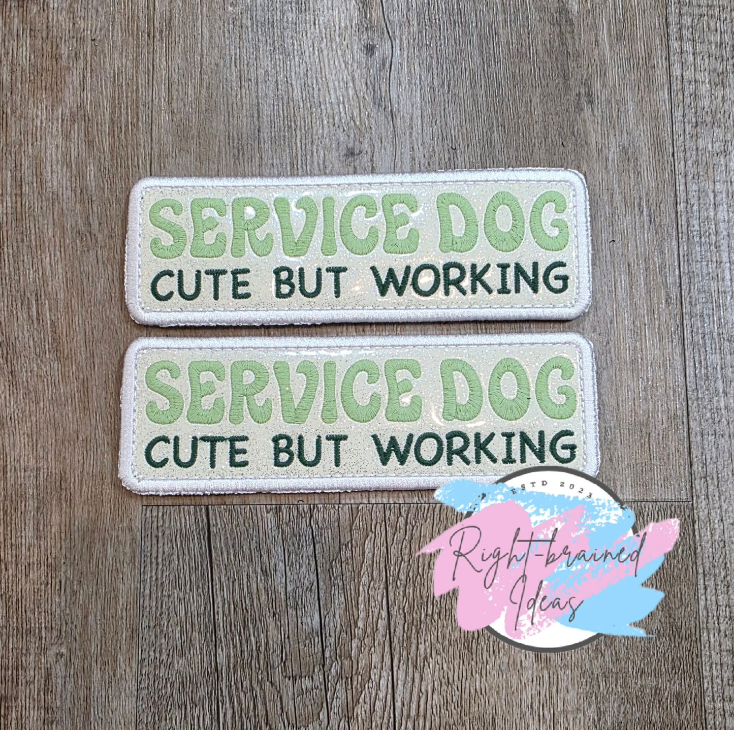 Shamrock Inspired Flat Matt Mint Green, Flat Matt Forest Green, Flat Matt Orange And White On Sparkle White Vinyl Four-piece Patch Set