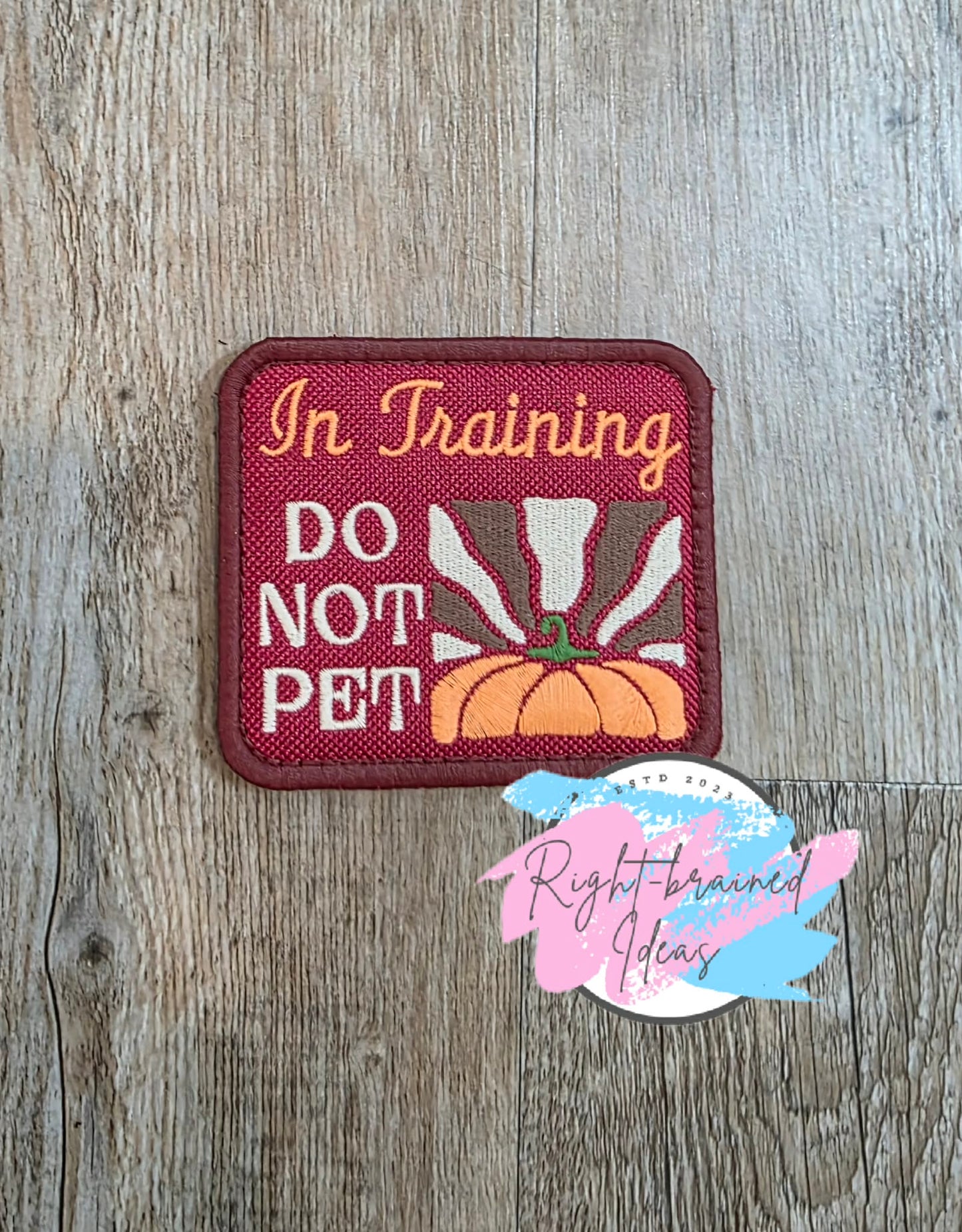 Autumn Inspired Fun Size Service Dog Fall Matt Palette Of Colors On Maroon Ottertex Canvas Four-piece Patch Set