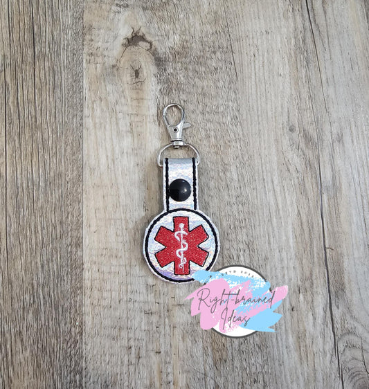 Medical Symbol Silver Vinyl Mini Tab