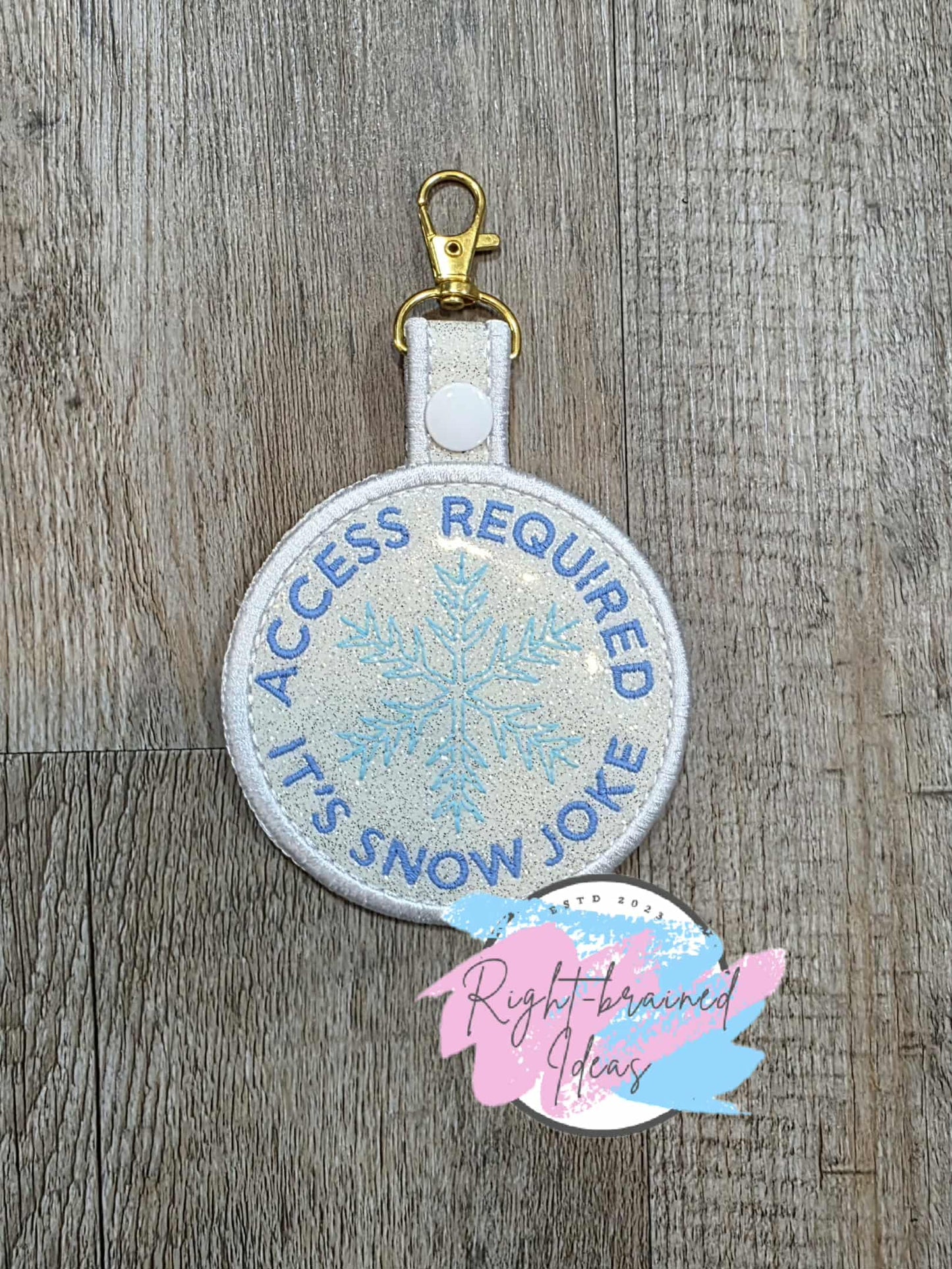 *Minor Cosmetic Flaw* Access Required Flat Matt Periwinkle/Light Blue On Sparkle White Vinyl Patch Tab