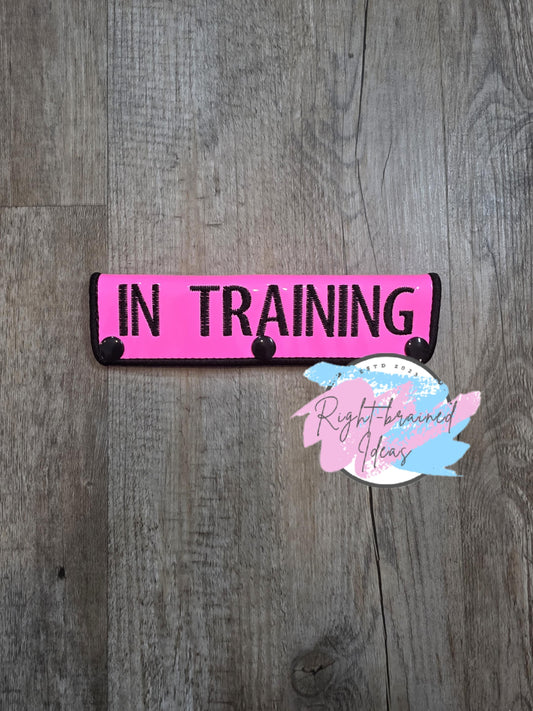 In Training Black On Neon Pink Vinyl Leash Wrap