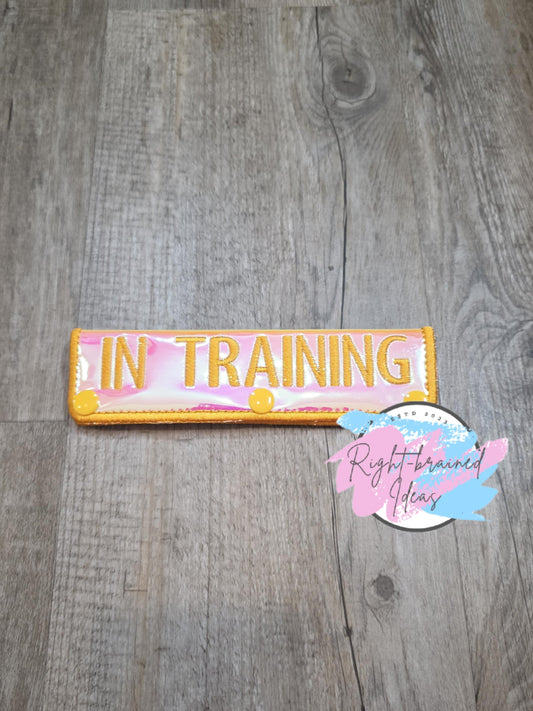 In Training Orange On Pearl White With Sunset Holographic Finish Vinyl Leash Wrap