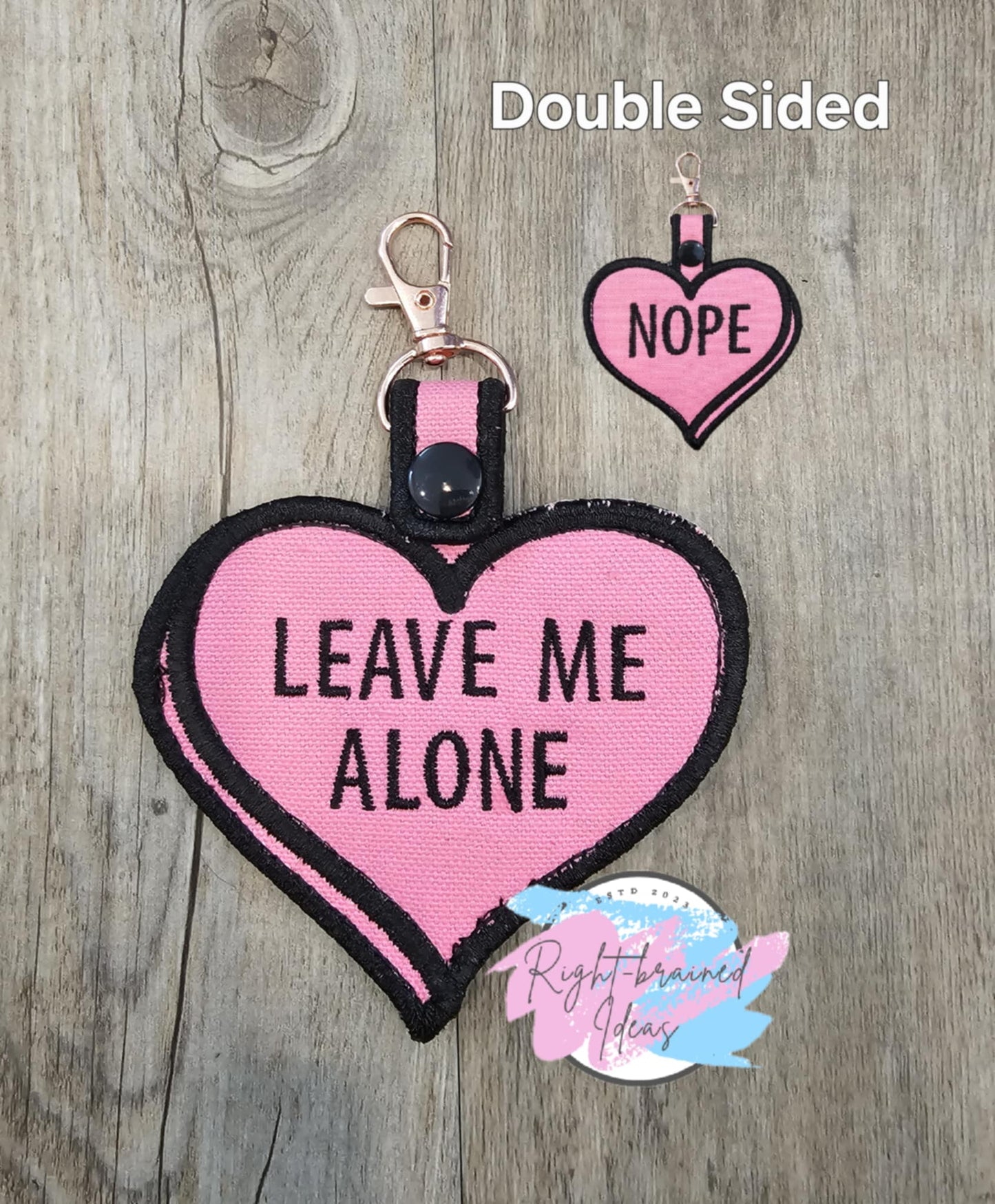 Service Dog, Sweet But Working Themed Valentine's Day Conversation Heart Inspired Patch Set Pink Canvas Black White Embroidery Patcht