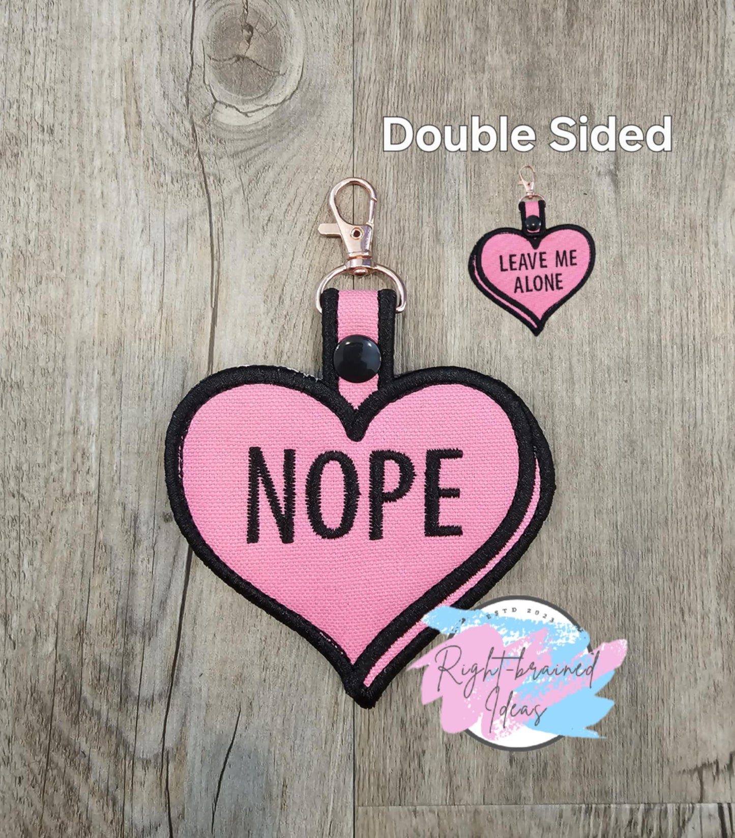 Service Dog, Sweet But Working Themed Valentine's Day Conversation Heart Inspired Patch Set Pink Canvas Black White Embroidery Patcht