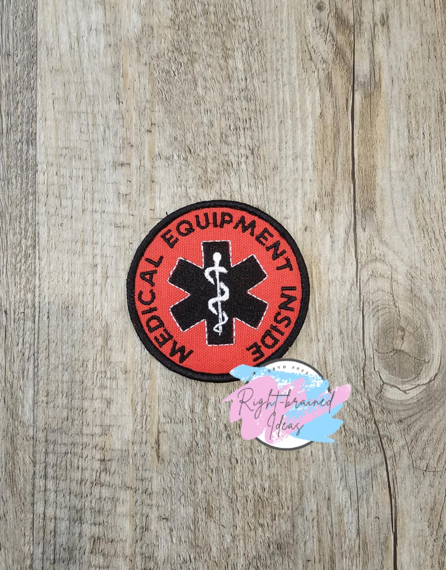 Service Dog, In Training, Ignore Me Grow With Them Black And White On Red Canvas Six-piece Patch Set Faint Alert