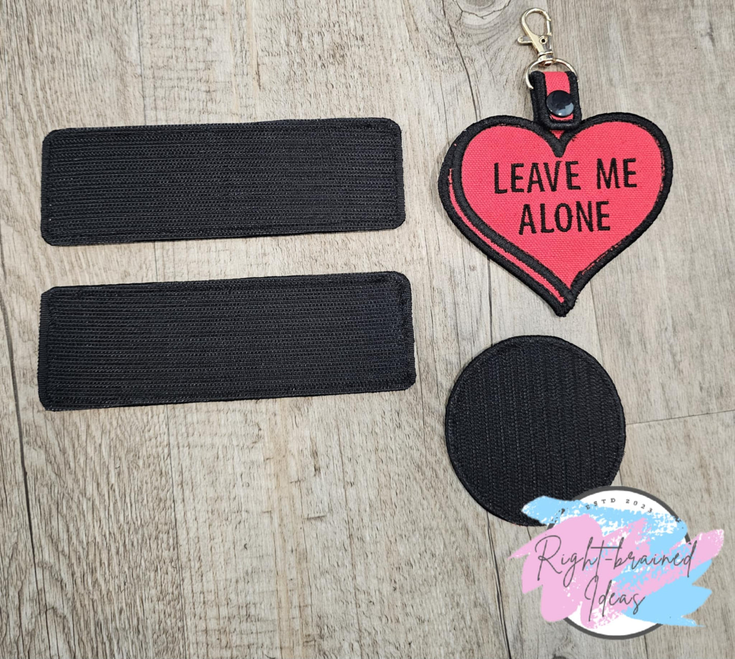 Service Dog, Sweet But Working Valentine's Day Themed Conversation Hearts Inspired Patch Set Red Canvas Black White Embroidery Patch