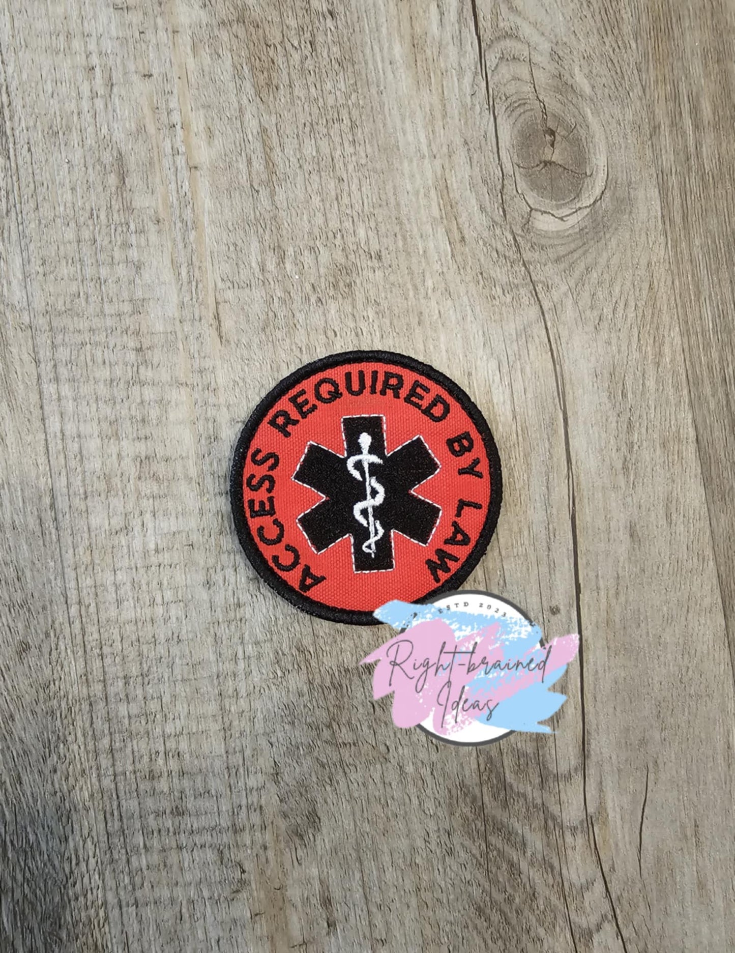 Service Dog, Do Not Pet Black on Red Canvas Four-piece Patch and Patch Tab set