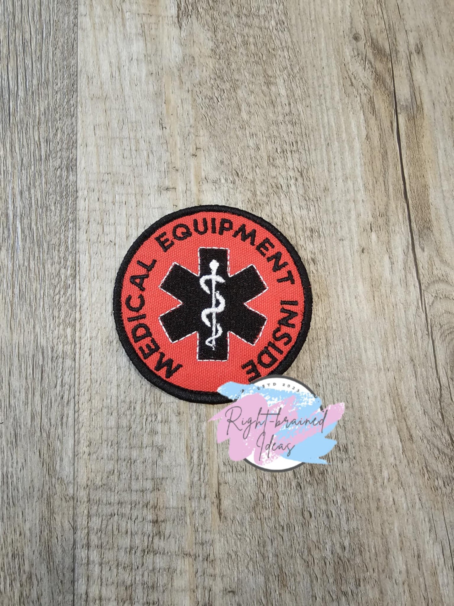 Service Dog, Do Not Pet Black on Red Canvas Four-piece Dog Gear Patch Set