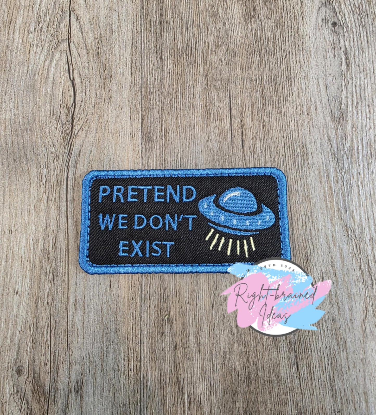 Service Dog, Give Us Space Blue on Black Five-piece Patch and Tab Set