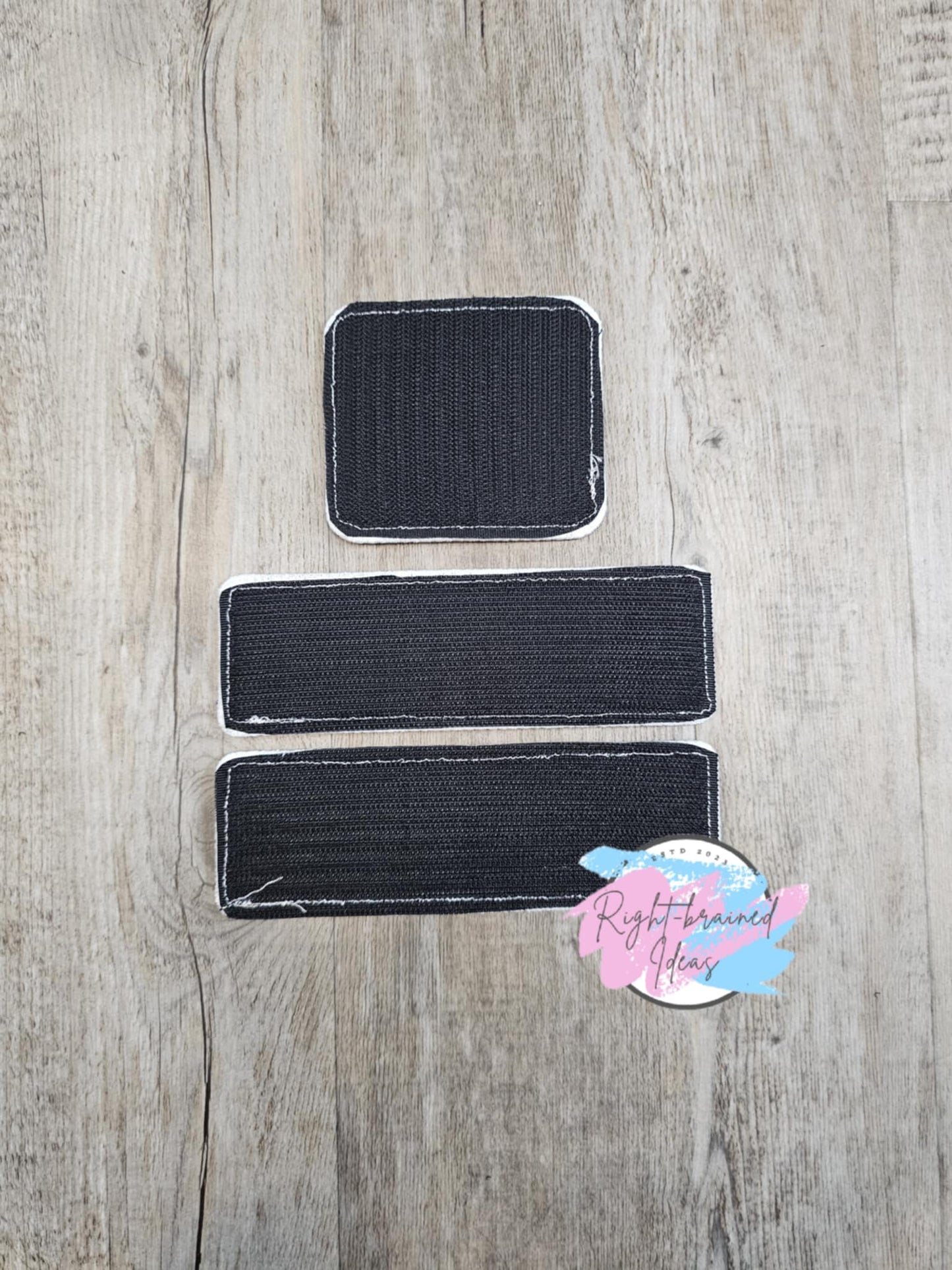 Service Dog White on Sparkle Teal Blue Four-piece Set Holographic Sparkle Teal Blue Vinyl "STOP" sign Patch Tab