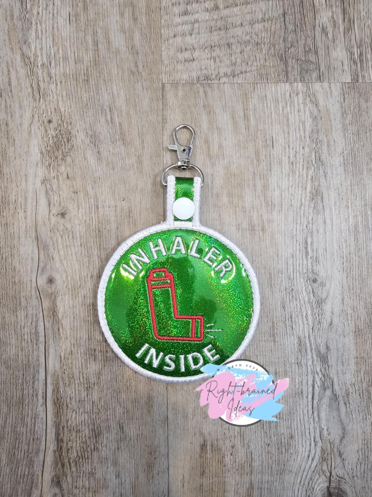 Service Dog White on Holographic Green Four-piece Patch Set Holographic Sparkle Vinyl