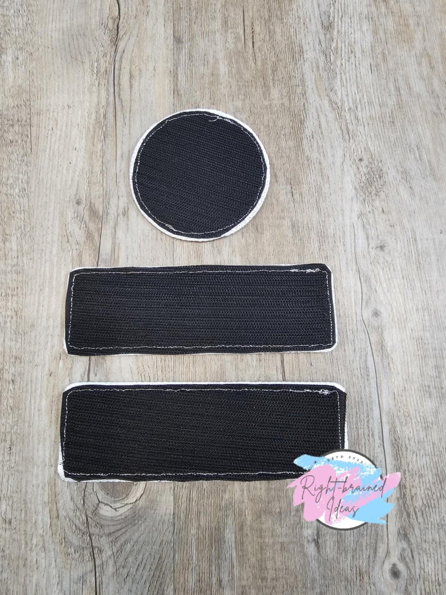 Service Dog White on Holographic Green Four-piece Patch Set Holographic Sparkle Vinyl