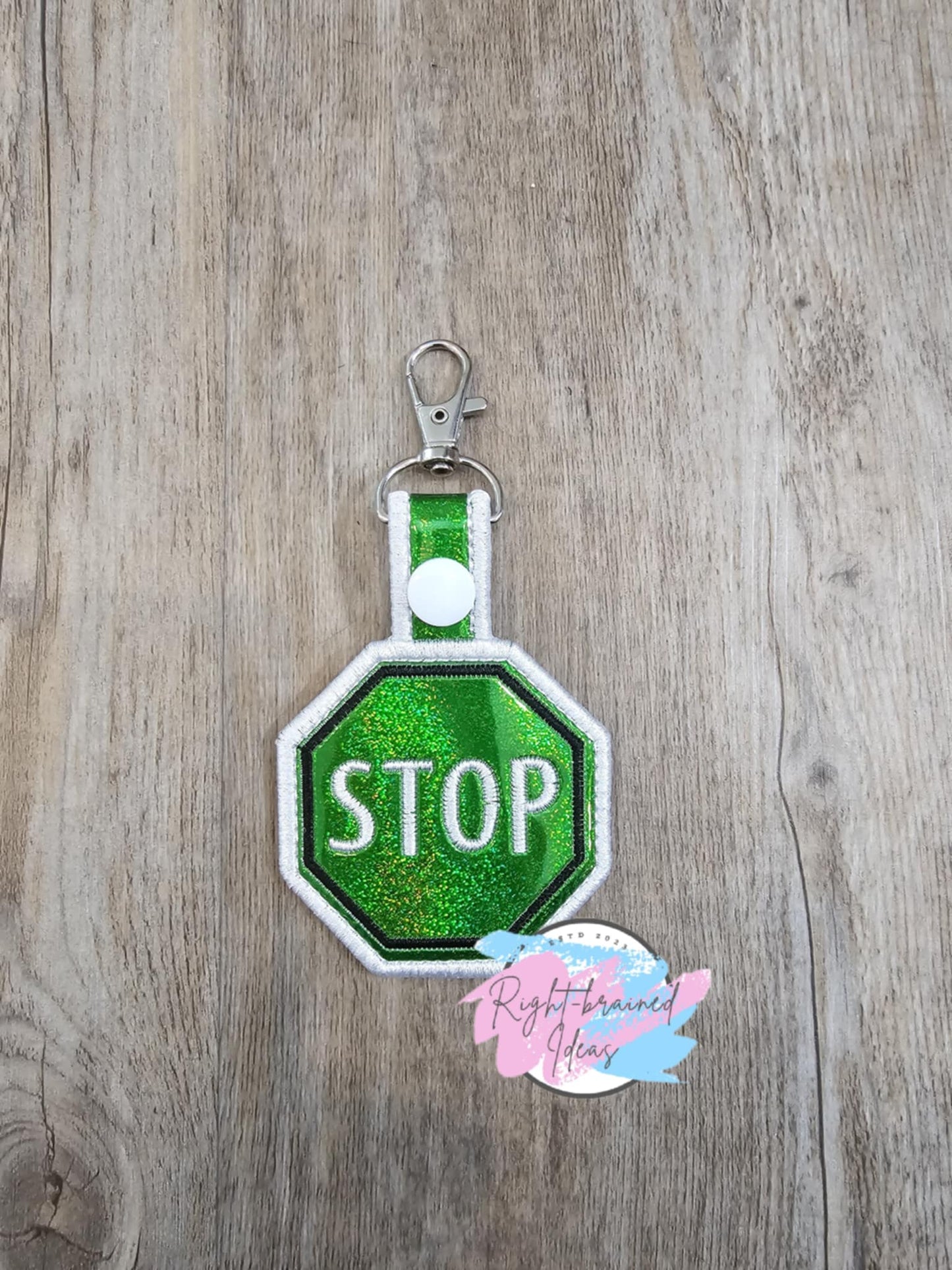 Medical Alert White on Holographic Green Four-piece Patch Set Holographic Sparkle Vinyl