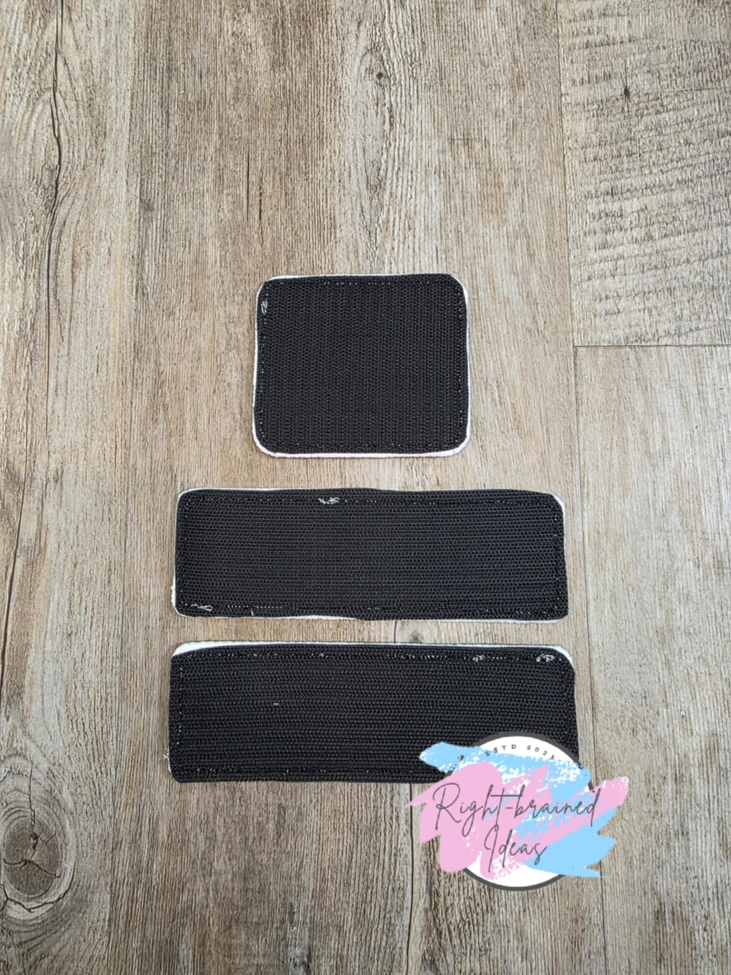 Easter Egg and Bunny Inspired In Training White on Teal Holographic Vinyl Four-piece Patch and Patch Tab Set