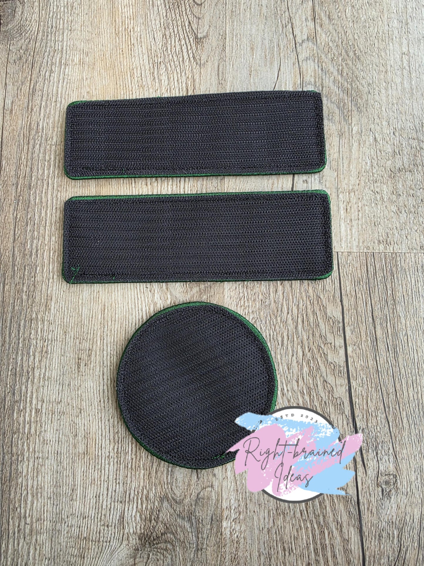 Service Dog Do Not Pet Forest Green and White On Sparkle Moss Green Vinyl Three-piece Patch Set