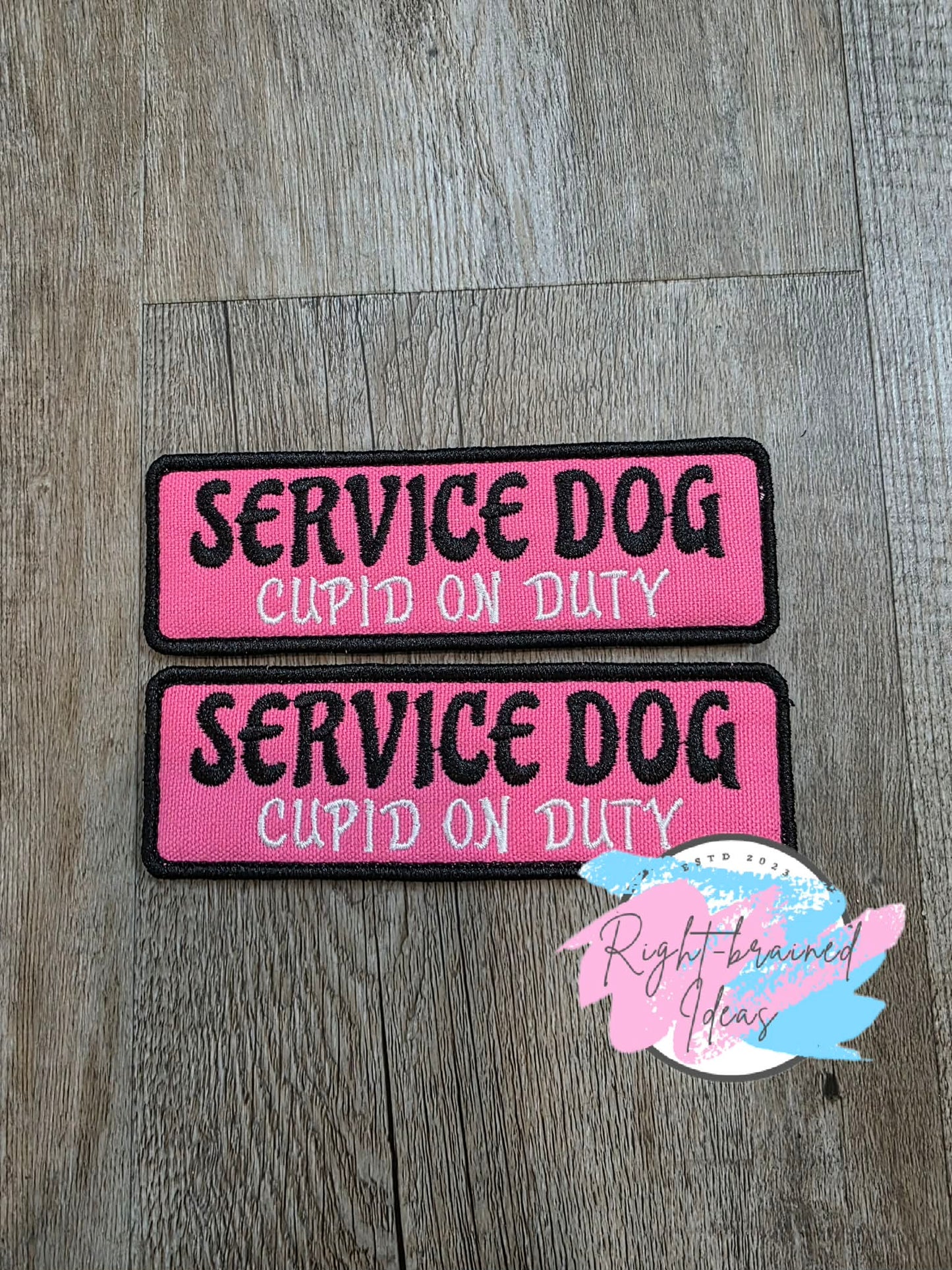 Conversation Heart Inspired Black And White On Pink Canvas Four-piece Patch And Double-sided Patch Tab Set
