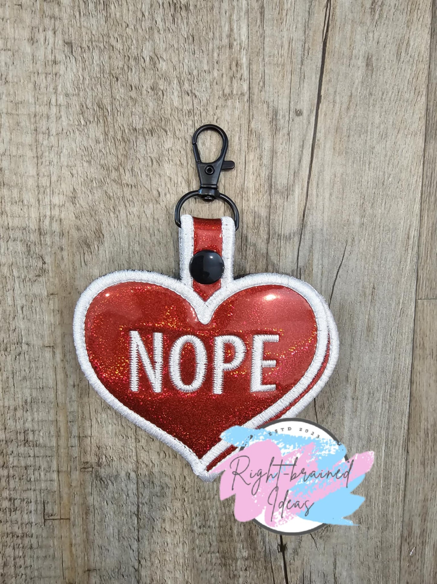 Service Dog White on Sparkly Red Holographic Conversation Heart Inspired Three-piece Set